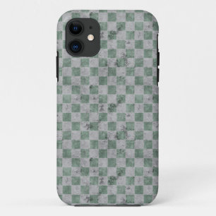 Capa Para iPhone 11 Quadro de Verificação Verde Grunge