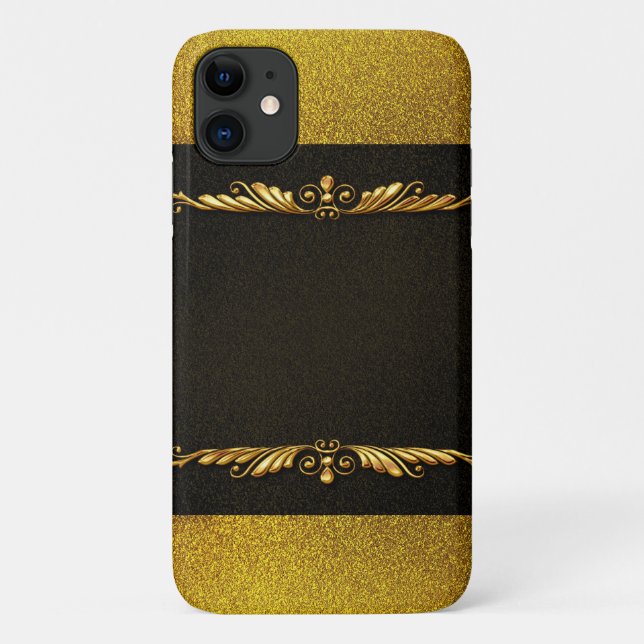 Capa Para iPhone 11 Quadro Dourado da Imagem de Fundo (Verso)