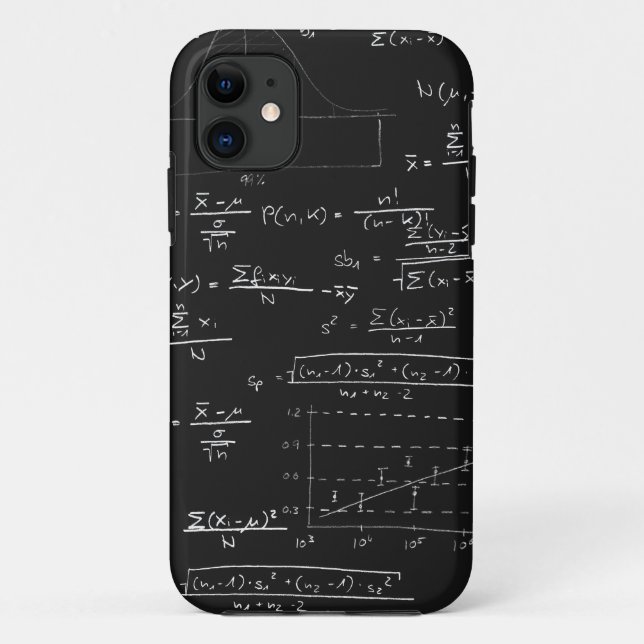 Capa Para iPhone 11 Quadro-negro das estatísticas (Verso)