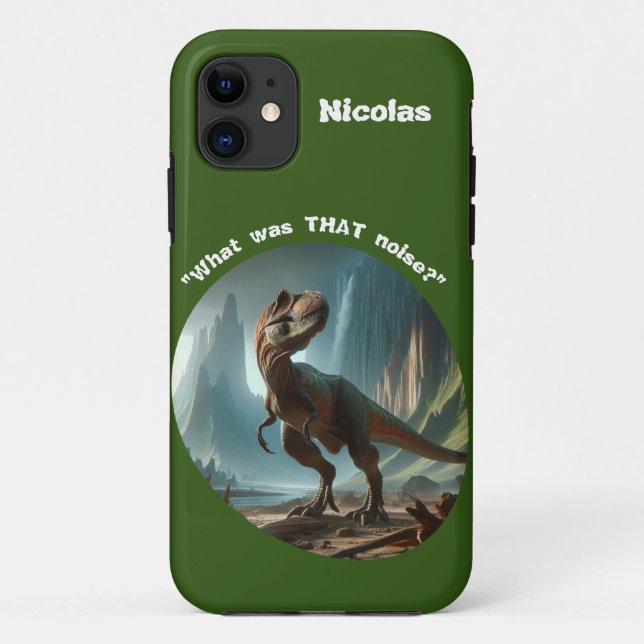 Capa Para iPhone 11 "Qual era aquele barulho?" Dino personalizável (Verso)