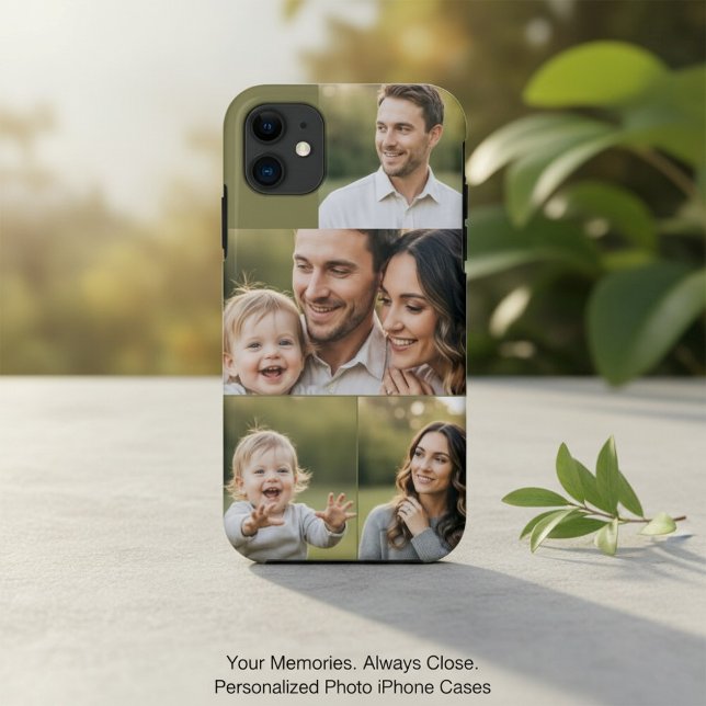 Capa Para iPhone 11 Quatro imagens personalizadas da família de colage (Criador carregado)