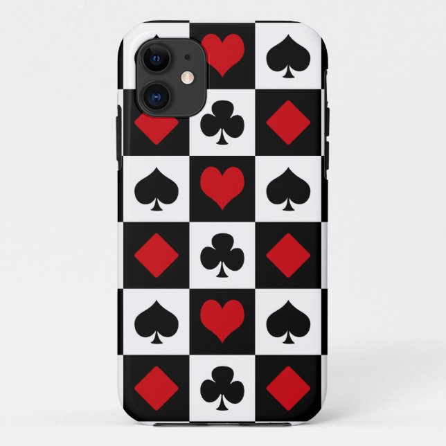 Capa Para iPhone 11 Quatro naipes de cartão (Verso)