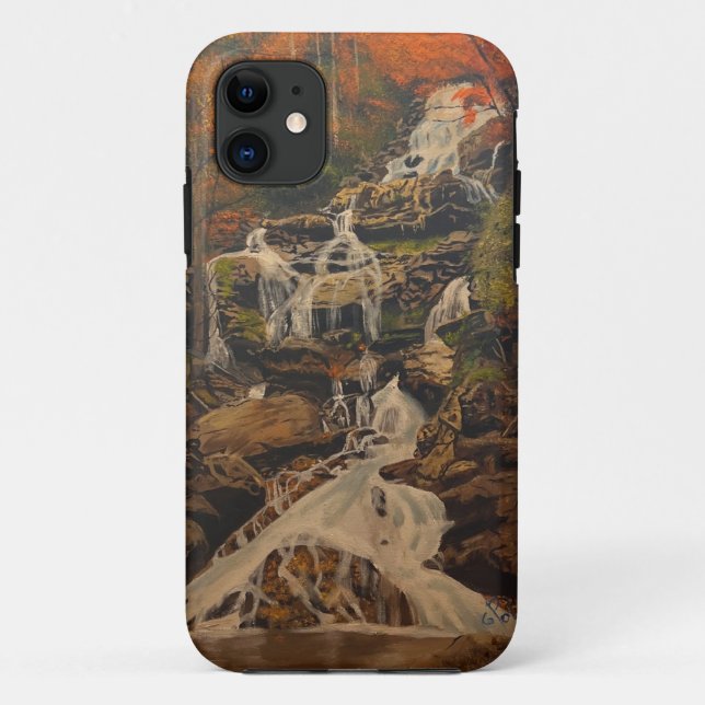 Capa Para iPhone 11 Queda de água nas montanhas, arte original de Gary (Verso)