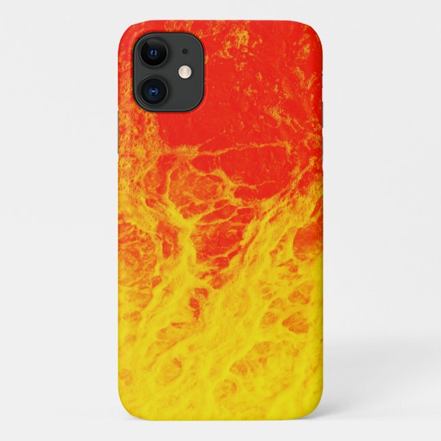 Capa Para iPhone 11 Queimando água vermelha e amarela (Verso)
