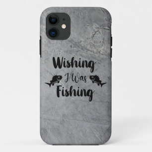 Capa Para iPhone 11 Queria estar pescando uma citação engraçada