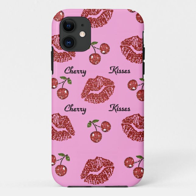 Capa Para iPhone 11 RAB Rockabilly Cherry Kisses a rosa (Verso)