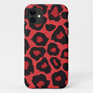 Capa Para iPhone 11 RAB Rockabilly Leopard Print Red Black