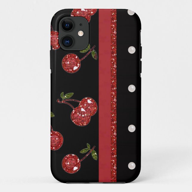 Capa Para iPhone 11 RAB Rockabilly Muito Cherry Black (Verso)