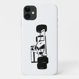 Capa Para iPhone 11 Race Car Silhouette preto e branco