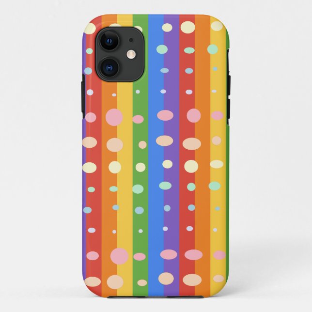 CAPA PARA iPhone 11 RAINBOW DOT STRIPES (Verso)