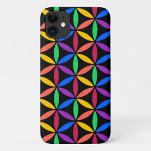 Capa Para iPhone 11 Rainbow Flower of Life Standard (Flor da Vida)