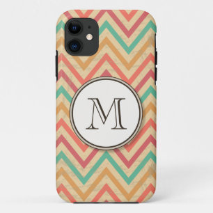 Capa Para iPhone 11 Rainbow Grunge Zigzag Chevrons