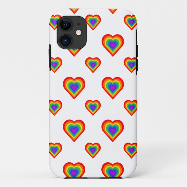 Capa Para iPhone 11 Rainbow Heart (Verso)