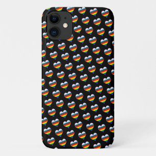 Capa Para iPhone 11 Rainbow Heart Pattern