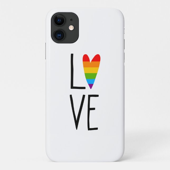 Capa Para iPhone 11 Rainbow Love (Verso)