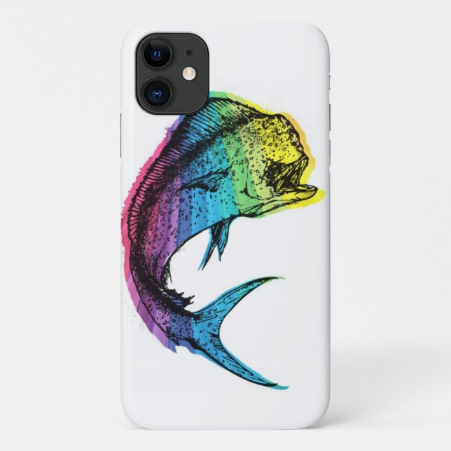 Capa Para iPhone 11 Rainbow Mahi Mahi em branco (Verso)