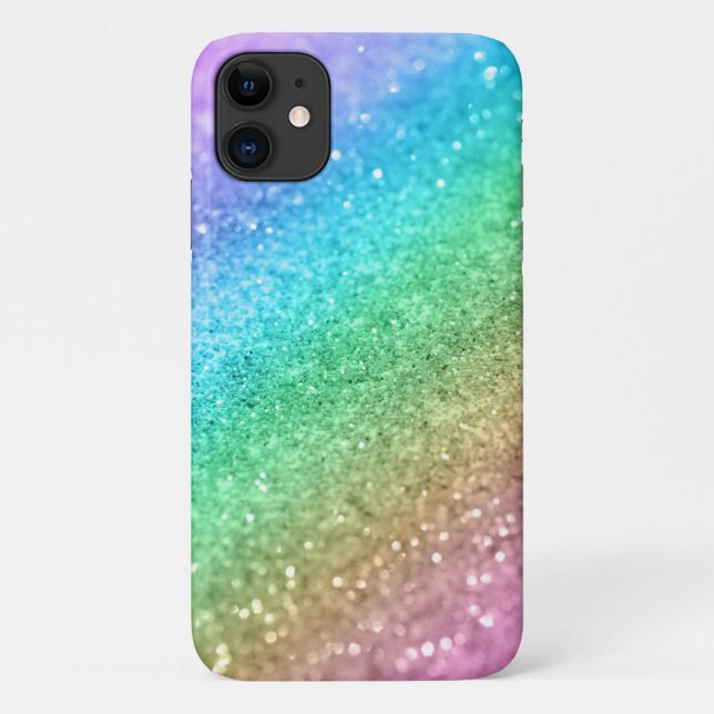 Capa Para iPhone 11 Rainbow Princess Glitter #1 #shiny (Verso)