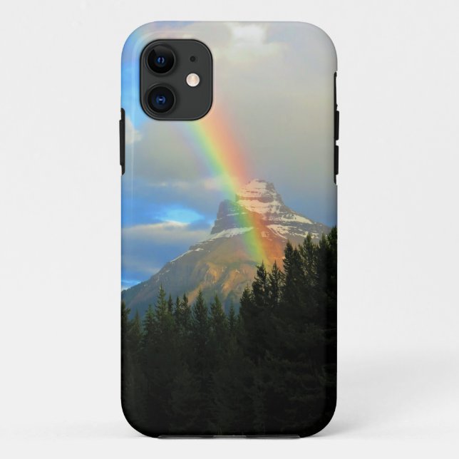 Capa Para iPhone 11 Rainbow & Storm Clouds Sobre Snowy Canada Mountain (Verso)