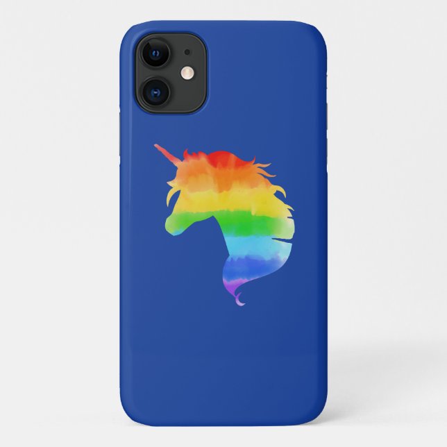 Capa Para iPhone 11 Rainbow Unicórnio (Verso)