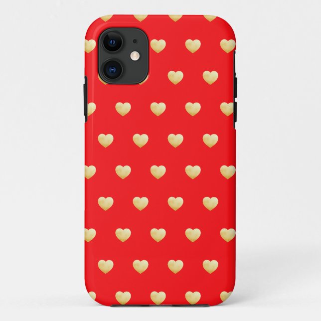 Capa Para iPhone 11 Rainha do Coração Dourado Vermelho Gótico (Verso)