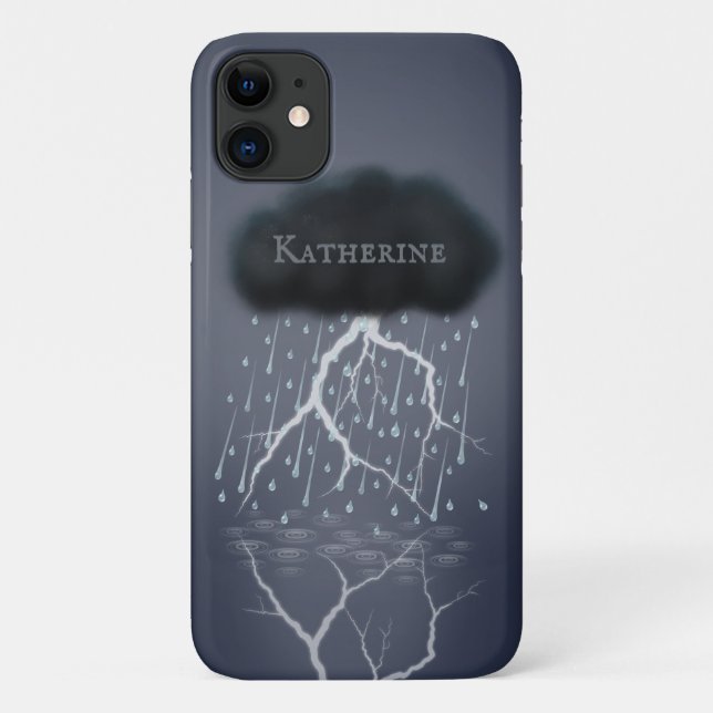 Capa Para iPhone 11 Rainstorm no Surreal Dream World Personalizado (Verso)