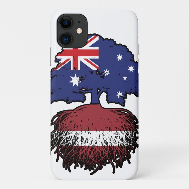 Capa Para iPhone 11 Raízes de Árvore Australianas da Letónia (Verso)
