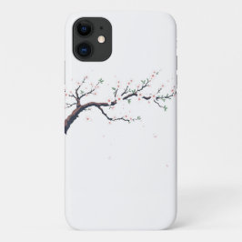 Capa Para iPhone 11 Ramo de Árvore Japonês Minimalista