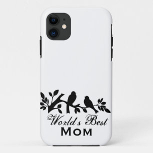 Capa Para iPhone 11 Ramo Silhouet do pássaro do dia das mães da mam
