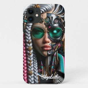 Capa Para iPhone 11 Rapariga Gangsta Robótica com Dreadlocks