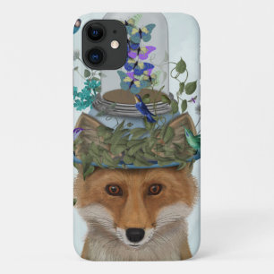 Capa Para iPhone 11 Raposa com Barra de Borboleta