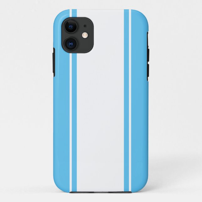 Capa Para iPhone 11 Rasas brancas de corridas sofisticadas do céu clar (Verso)