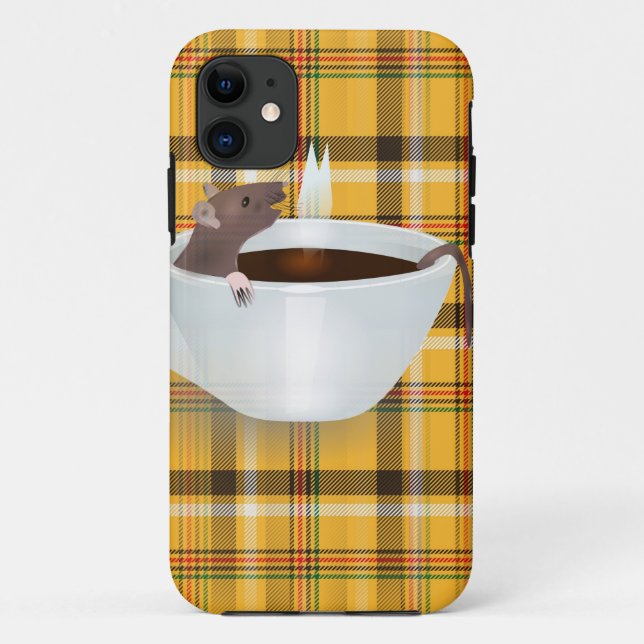 Capa Para iPhone 11 rato de café (Verso)