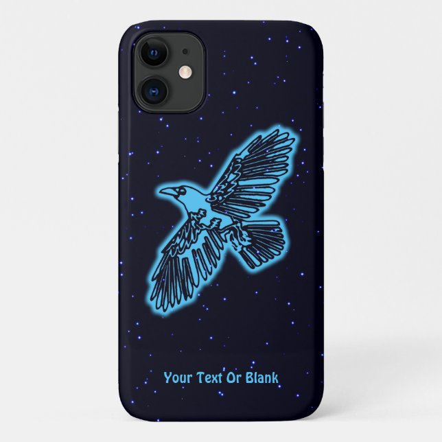 Capa Para iPhone 11 Raven Azul Brilhante Nas Estrelas (Verso)