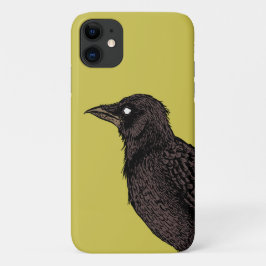 Capa Para iPhone 11 Raven Creepy Crow Bright Tinta Gótica