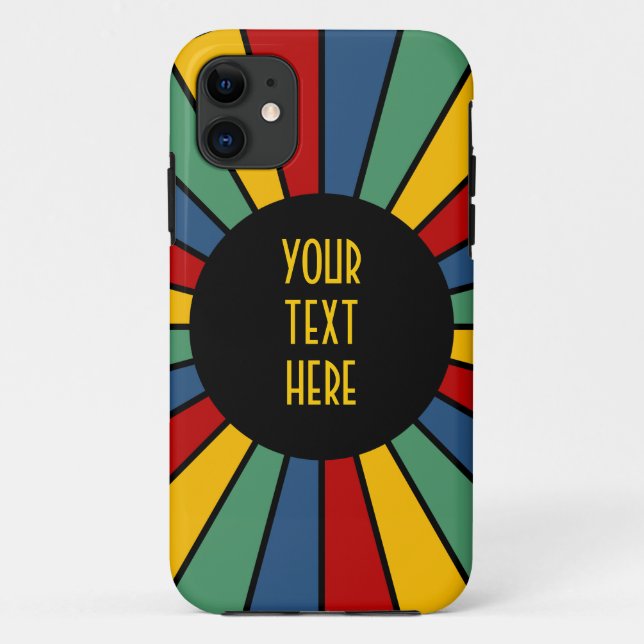 Capa Para iPhone 11 RAYS BOTON I + sua foto, texto, monograma (Verso)