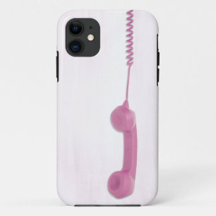 Capa Para iPhone 11 Receptor de telefone cor-de-rosa perigoso