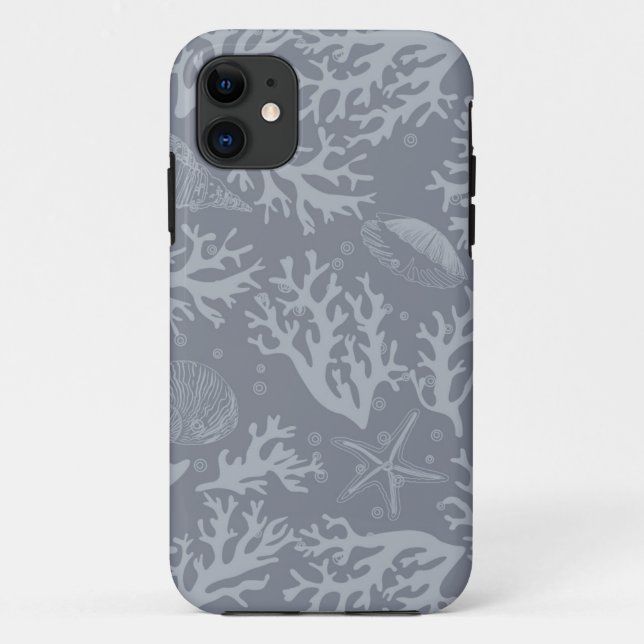 Capa Para iPhone 11 Recife de corais do estilo do hipster (Verso)