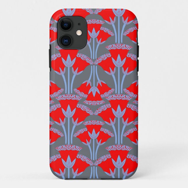 Capa Para iPhone 11 Red Bellflower iPhone 11 Case | One Owl Artist (Verso)