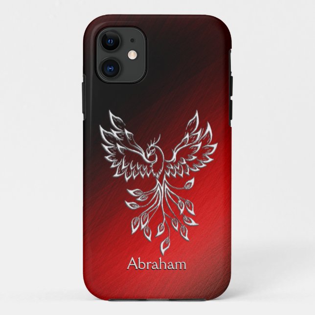 Capa Para iPhone 11 Red Black Ashes e Phoenix Personal (Verso)