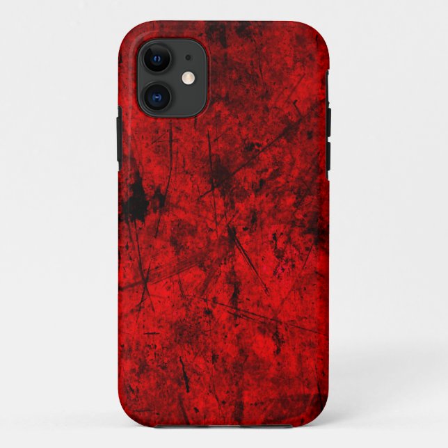 Capa Para iPhone 11 Red Black grunge abstrato digital art (Verso)