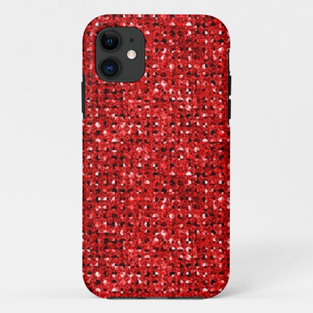 Capa Para iPhone 11 Red Faux Jewels iPhone 5 Case (Verso)