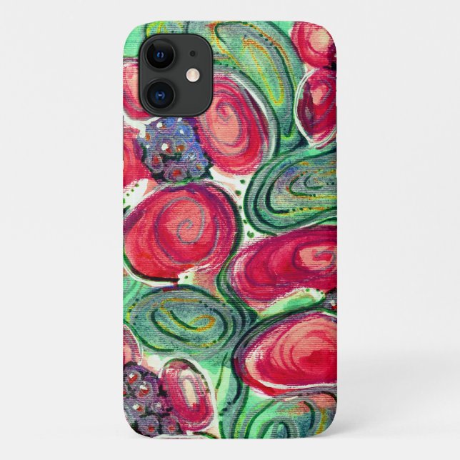Capa Para iPhone 11 Red Flowers Fantasy (Verso)