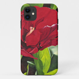 Capa Para iPhone 11 Red Peony Floral