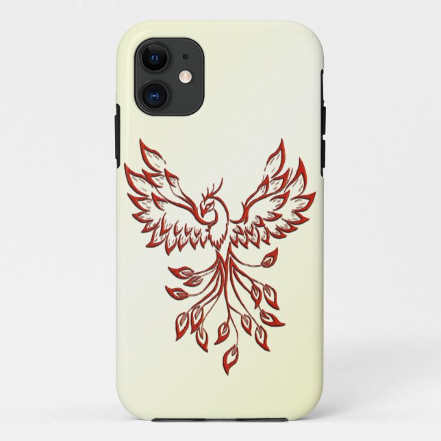 Capa Para iPhone 11 Red Phoenix Rises (Verso)