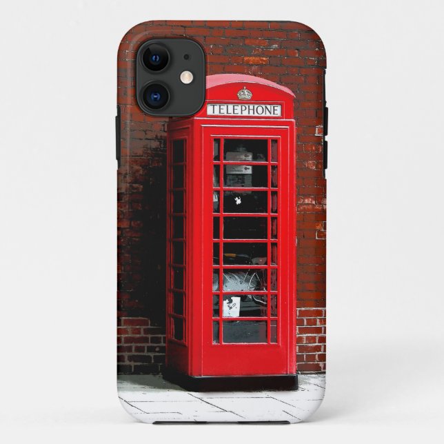 Capa Para iPhone 11 Red Phone Box London Reino Unido (Verso)