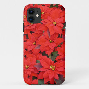 Capa Para iPhone 11 Red Poinsettias I Festa Floral de Natal