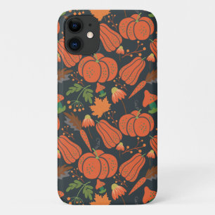 Capa Para iPhone 11 Red pumpkin seamless pattern and carrots