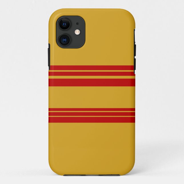 Capa Para iPhone 11 Red Stripes Pattern Art Design (Verso)
