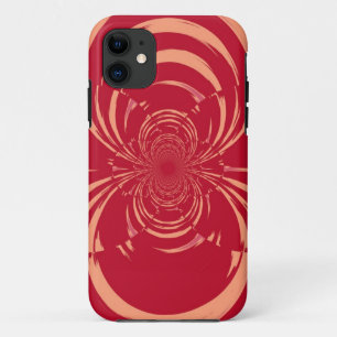 Capa Para iPhone 11 Red Swirl Retro Art Deco