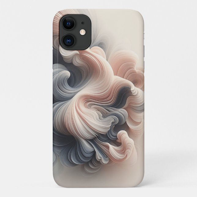 Capa Para iPhone 11 Redemoinhos Abstratos de Fluido 3D Moderno Elegant (Verso)